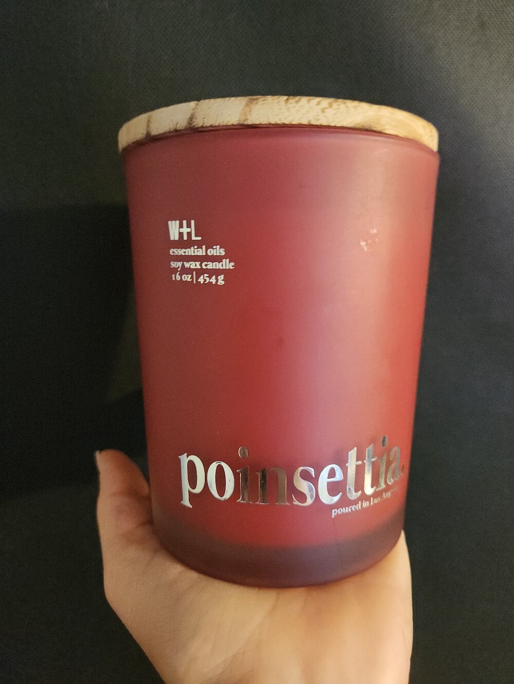 W+L Poinsettia Soy Wax Candle - Red 16oz